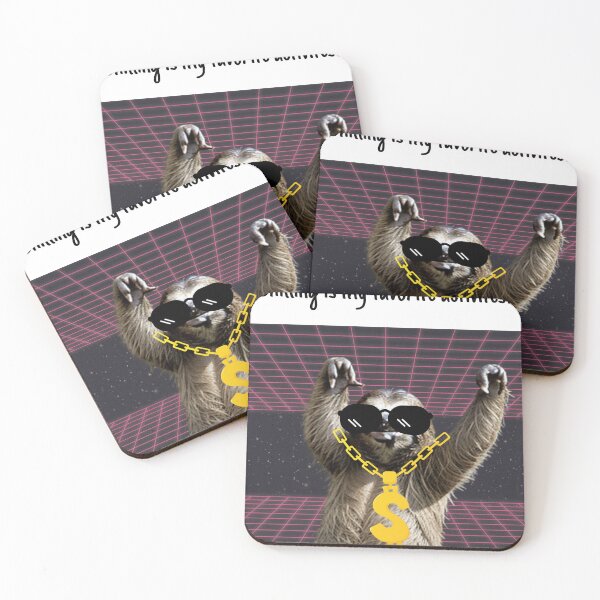 Item preview, funny sloth with sunglasses and gold dollar chain designed and sold by GrafiWear.