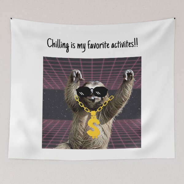 Item preview, funny sloth with sunglasses and gold dollar chain designed and sold by GrafiWear.