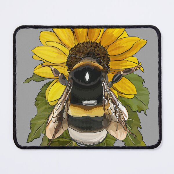 Item preview, Bumblebee on Flower by BeeFoxTree gray grey designed and sold by BeeFoxTree.