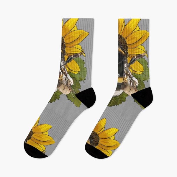 Item preview, Bumblebee on Flower by BeeFoxTree gray grey designed and sold by BeeFoxTree.