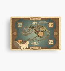 Avatar the Last Airbender Map Books 1-3 High Quality Canvas Print