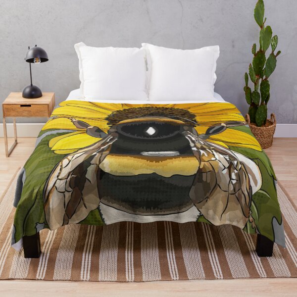 Item preview, Bumblebee on Flower by BeeFoxTree gray grey designed and sold by BeeFoxTree.