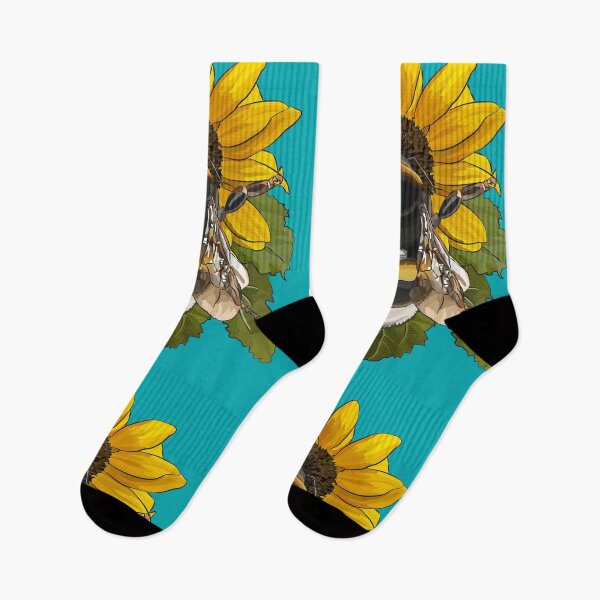 Item preview, Bumblebee on Flower by BeeFoxTree Teal Turquoise  designed and sold by BeeFoxTree.