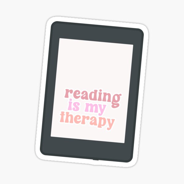 Artikel-Vorschau von Lesen ist meine Therapie Kindle-Aufkleber | Flucht durch Literatur, designt und verkauft von ivaostrogonac.