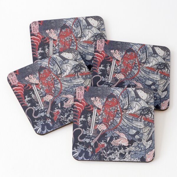 Item preview, Japanese ukiyo-e woodblock print: Emperor Gozu kills a dragon/ serpent to save Princess Inada designed and sold by neworderu2.