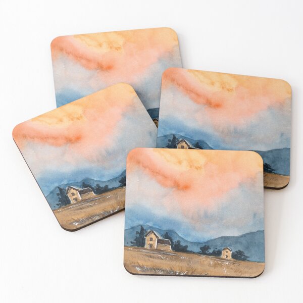 Item preview, Sunset in the Middle of Nowhere - Watercolor Painting designed and sold by Pattokarts.