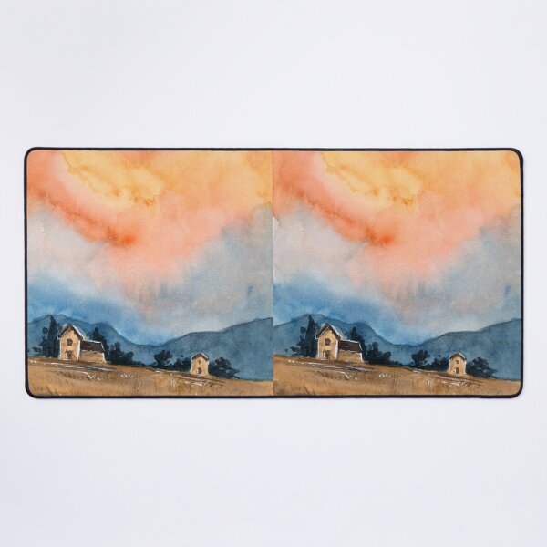 Item preview, Sunset in the Middle of Nowhere - Watercolor Painting designed and sold by Pattokarts.