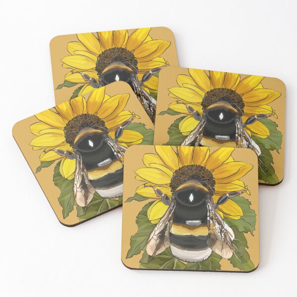 Item preview, Bumblebee on Flower by BeeFoxTree Ochre Yellow Mustard designed and sold by BeeFoxTree.