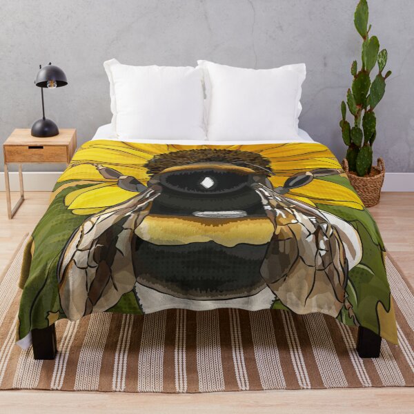 Item preview, Bumblebee on Flower by BeeFoxTree Ochre Yellow Mustard designed and sold by BeeFoxTree.