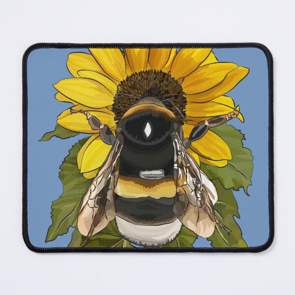Item preview, Bumblebee on Flower by BeeFoxTree Sky Blue, Light Blue designed and sold by BeeFoxTree.