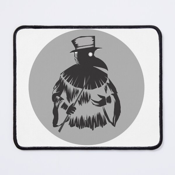 Item preview, Black gothic minimalist plauge doctor with grey background designed and sold by TheKvltStudio.