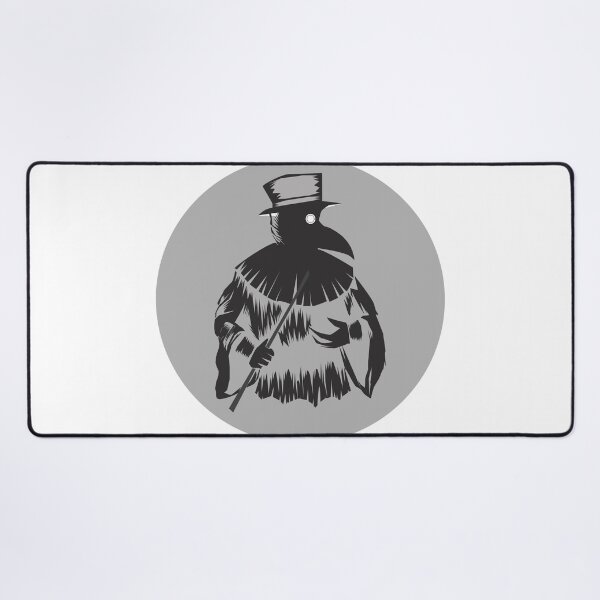 Item preview, Black gothic minimalist plauge doctor with grey background designed and sold by TheKvltStudio.