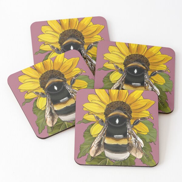 Item preview, Bumblebee on Flower by BeeFoxTree Pink Chalky Pink  designed and sold by BeeFoxTree.