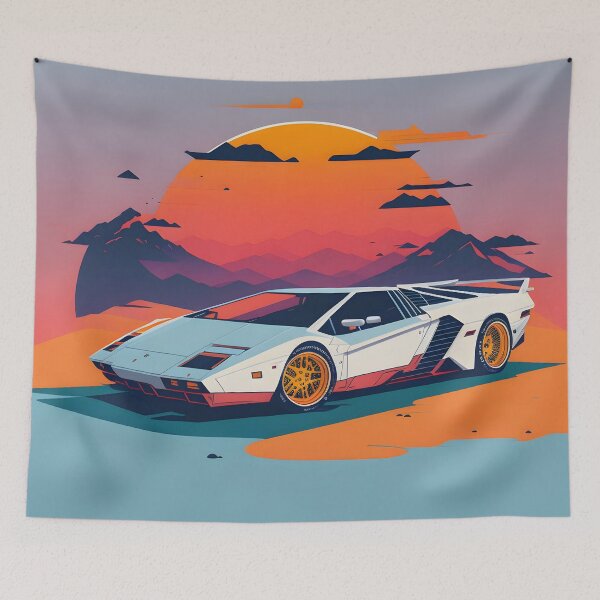 Item preview, Sunset Cruise: Retro Vintage Sports Car in Captivating Splendor designed and sold by Ceemko's Vintage Corner.