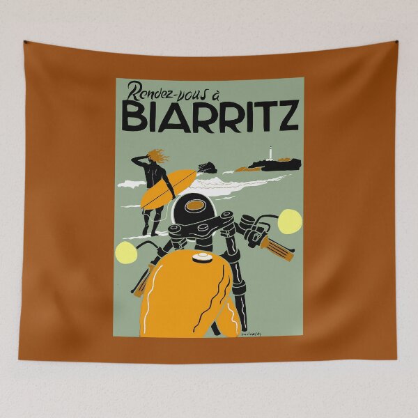 Item preview, BIARRITZ ; Vintage Travel Advertising Print   	 designed and sold by bkdblnzy32.