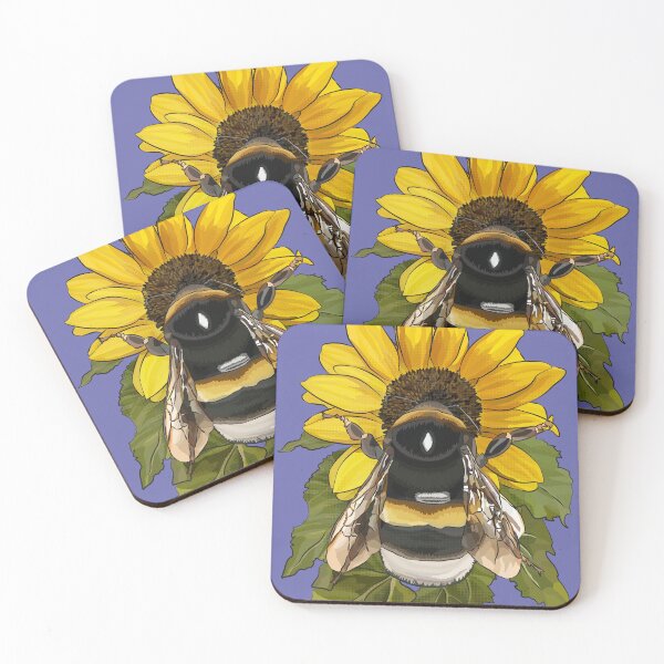 Item preview, Bumblebee on Flower by BeeFoxTree Very Peri Periwinkle purple designed and sold by BeeFoxTree.