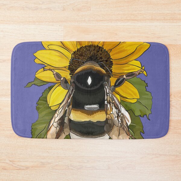 Item preview, Bumblebee on Flower by BeeFoxTree Very Peri Periwinkle purple designed and sold by BeeFoxTree.