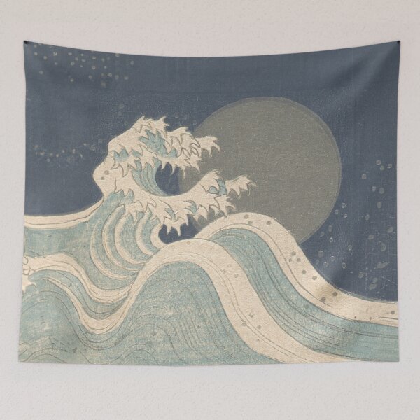 Item preview, Ride the Serene Swells: Embrace Yashima Gakutei's Captivating Wave Design! designed and sold by pelagio.