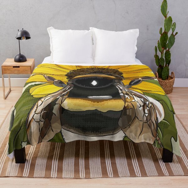 Item preview, Bumblebee on Flower by BeeFoxTree Pale Gold designed and sold by BeeFoxTree.