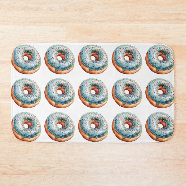 Item preview, Rainbow sprinkles Blue watercolor donut illustration  designed and sold by JinJinYoon.