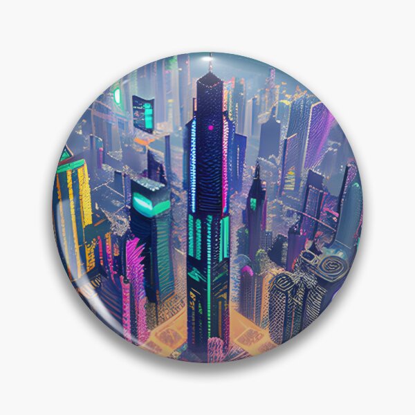 Item preview, Futuristic Cityscape Seamless Blend of Digital Realities and Glitch Art designed and sold by Akira Miyamoto.