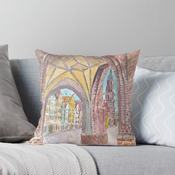 Item preview, View from Hl Geist church into the old town of Landshut with St Martin and gothic houses designed and sold by artshop77.