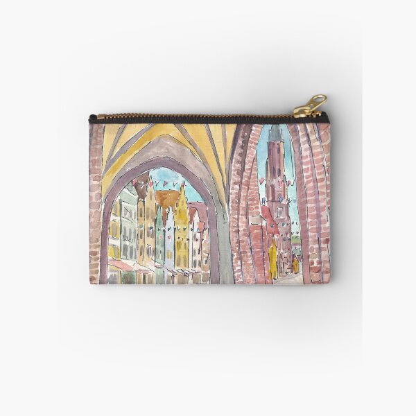 Item preview, View from Hl Geist church into the old town of Landshut with St Martin and gothic houses designed and sold by artshop77.