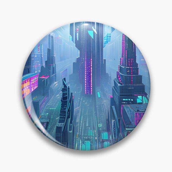 Item preview, Futuristic Cityscape Seamless Blend of Digital Realities and Glitch Art designed and sold by Akira Miyamoto.