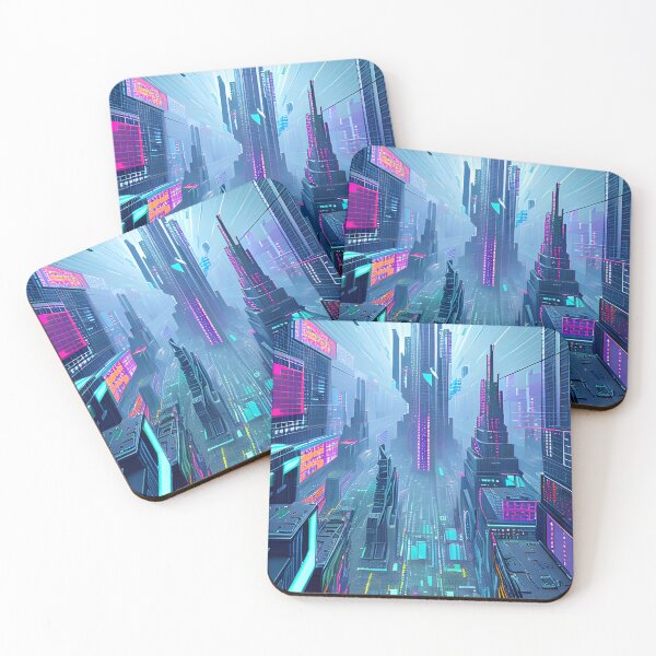 Item preview, Futuristic Cityscape Seamless Blend of Digital Realities and Glitch Art designed and sold by Akira Miyamoto.