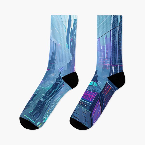 Item preview, Futuristic Cityscape Seamless Blend of Digital Realities and Glitch Art designed and sold by Akira Miyamoto.