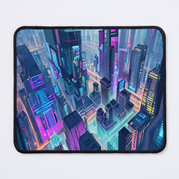 Item preview, Futuristic Cityscape Seamless Blend of Digital Realities and Glitch Art designed and sold by Akira Miyamoto.