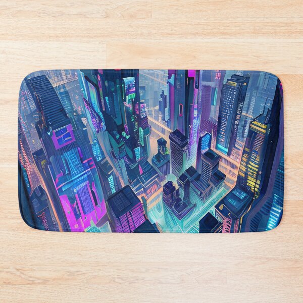 Item preview, Futuristic Cityscape Seamless Blend of Digital Realities and Glitch Art designed and sold by Akira Miyamoto.