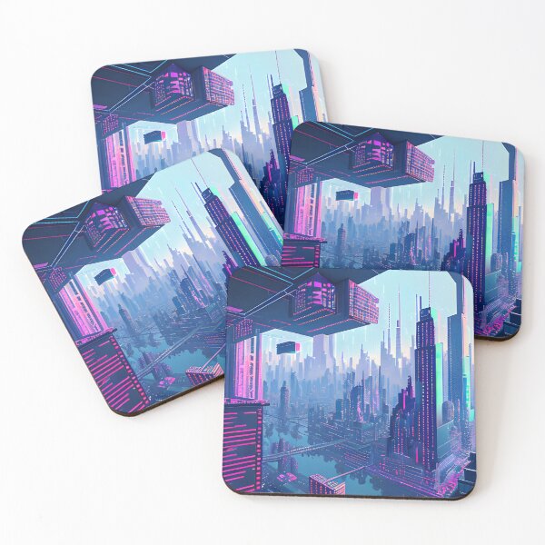 Item preview, Futuristic Cityscape Seamless Blend of Digital Realities and Glitch Art designed and sold by Akira Miyamoto.
