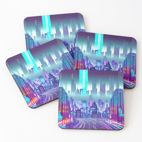 Item preview, Futuristic Cityscape Seamless Blend of Digital Realities and Glitch Art designed and sold by Akira Miyamoto.