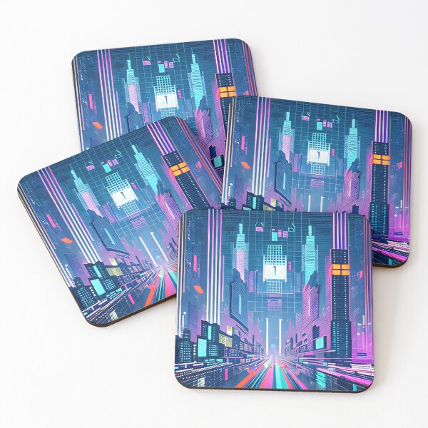 Item preview, Futuristic Cityscape Seamless Blend of Digital Realities and Glitch Art designed and sold by Akira Miyamoto.