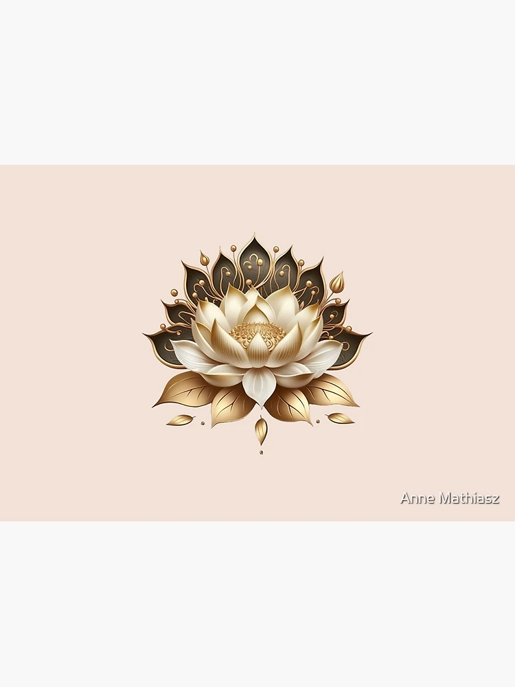 Golden lotus flower, yoga, buddhism, symbol, enlightenment, meditation |  Art Print