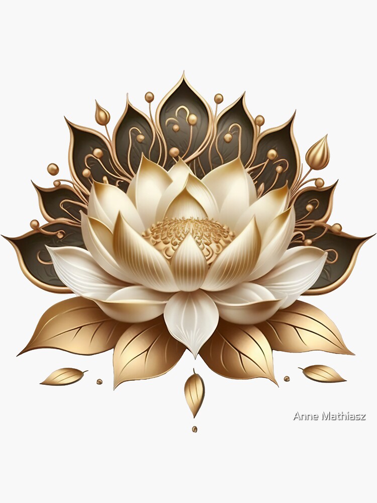 Golden lotus flower, yoga, buddhism, symbol, enlightenment