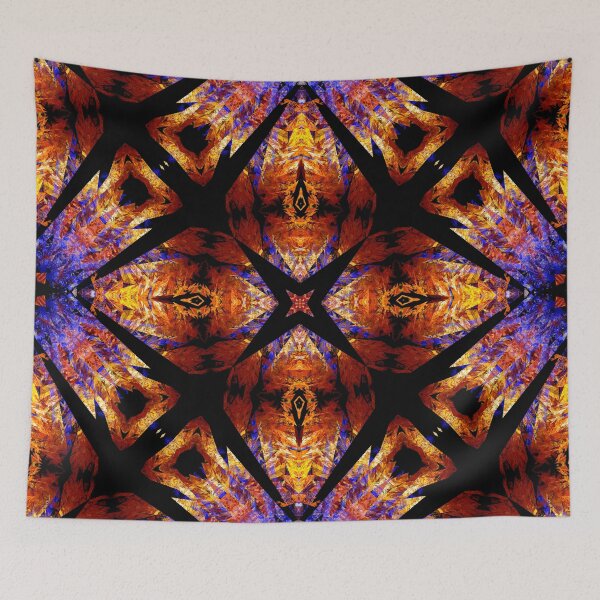 Item preview, black diamond grid on blue and browns designed and sold by effervescence.