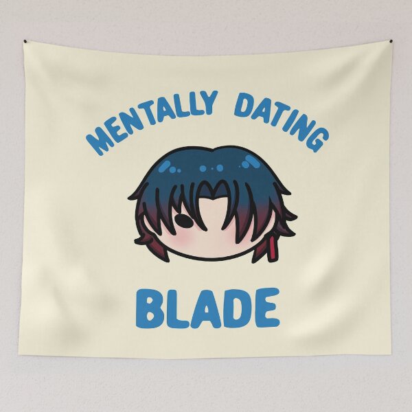 Item preview, Honkai Star Rail mentally dating Blade chibi typography | Morcaworks designed and sold by Morcawork.