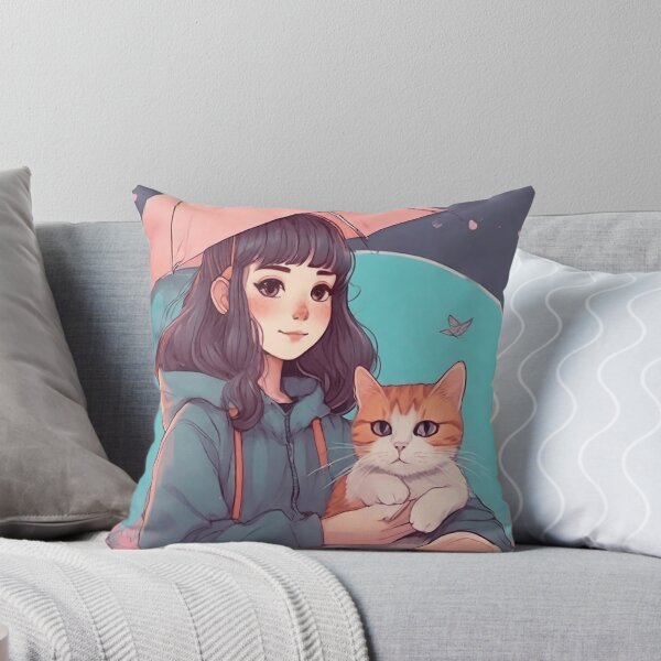 Item preview, GIRL WITH CAT designed and sold by TrendArt44k.