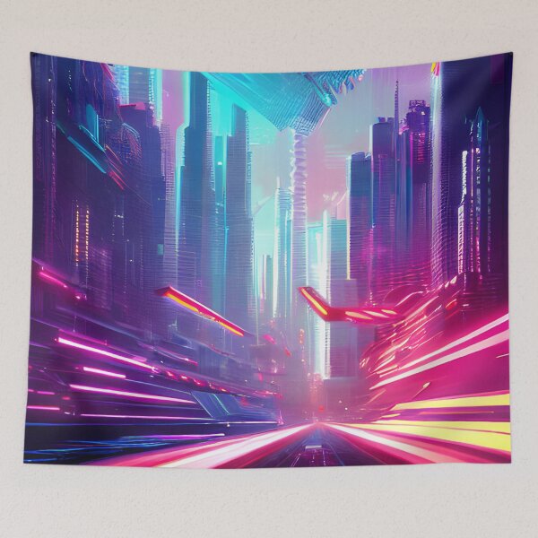 Item preview, Futuristic Cityscape: Seamless Blend of Digital Realities and Glitch Art designed and sold by Akira Miyamoto.