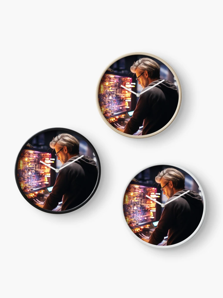 Thumbnail 3 of 4, Clock, Quantum Computing Engineer - Quantum Algorithm Developer designed and sold by TheBrainArt.