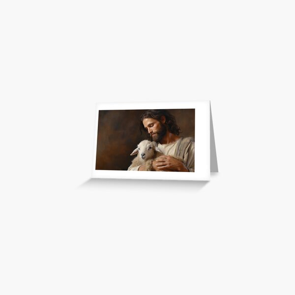 Item preview, Divine Shepherd: Jesus Holding the Lamb designed and sold by RnRShopAI.