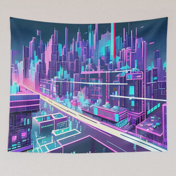 Item preview, Futuristic Cityscape: Seamless Blend of Digital Realities and Glitch Art designed and sold by Akira Miyamoto.