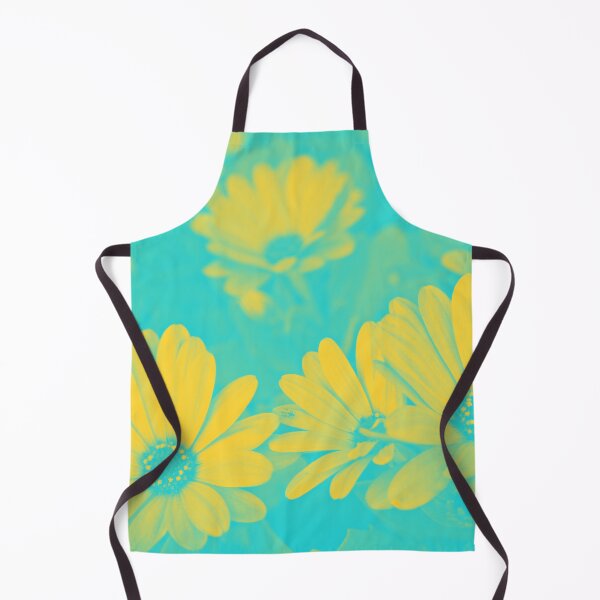 Item preview, Psychedelic Aesthetic Flowers - Daisies in Cyan and Yellow designed and sold by Trish Dish.