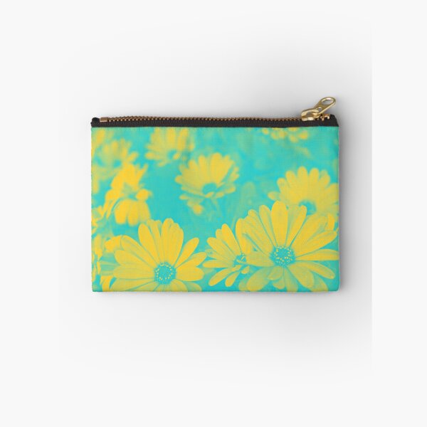 Item preview, Psychedelic Aesthetic Flowers - Daisies in Cyan and Yellow designed and sold by Trish Dish.