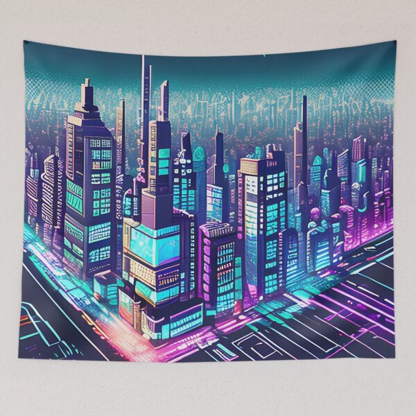 Item preview, Futuristic Cityscape: Seamless Blend of Digital Realities and Glitch Art designed and sold by Akira Miyamoto.