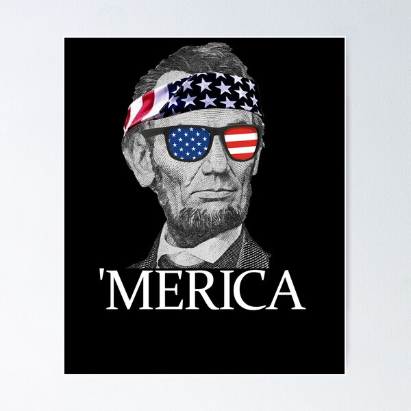 Item preview, Merica Abe Lincoln Patriotic 4th Of July Abraham Lincoln Gear designed and sold by DynamicDesign.