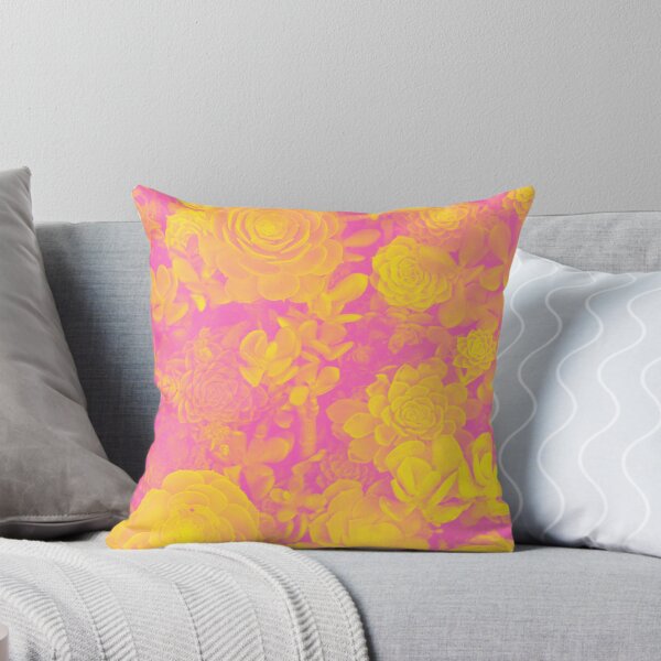 Item preview, Psychedelic Aesthetic Color Trip Succulents in Pink and Yellow designed and sold by Trish Dish.