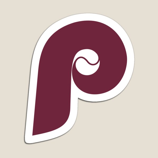 Philadelphia Phillies Phillies Script P Logo type Die-Cut MAGNET